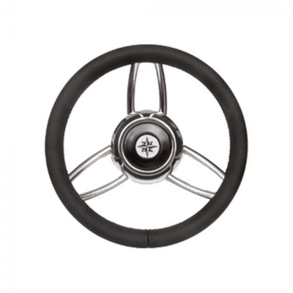عجلة قيادة Ultraflex 27B من الفولاذ المقاوم للصدأ مع جلد مقلد أسود - 00068736