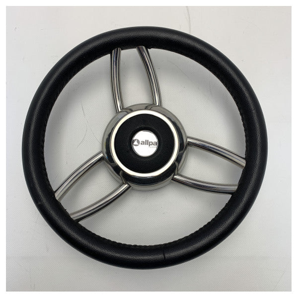 عجلة قيادة Ultraflex 27B من الفولاذ المقاوم للصدأ مع جلد مقلد أسود - 00068736