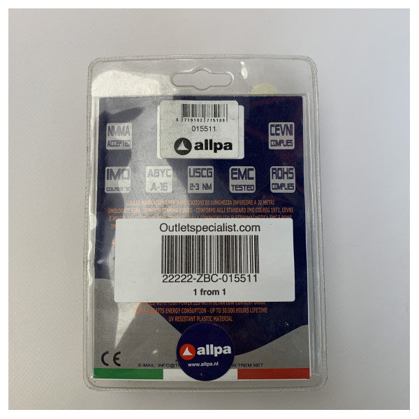 Allpa Navigation Hellgrüne Starboard -Seiten LED 12/24V Schwarz - 015511