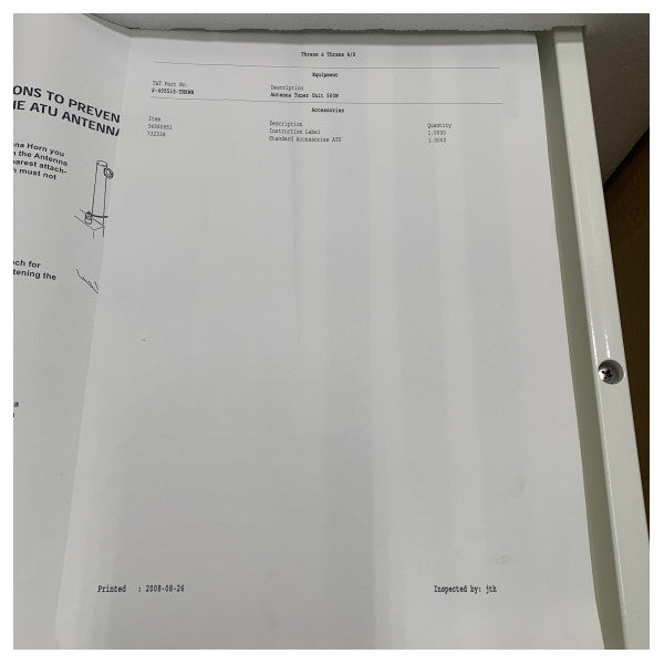 Sintonizador de antena marítima Cobham Sailor AT5250 500W - Equipamento de comunicação marítima durável e à prova de intempéries