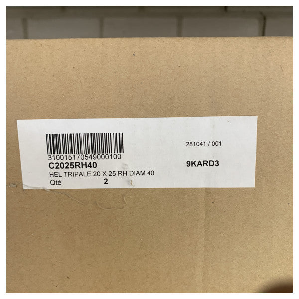 Hélice Nakashima tipo C de 3 pás 20 x 25 RH 40 mm