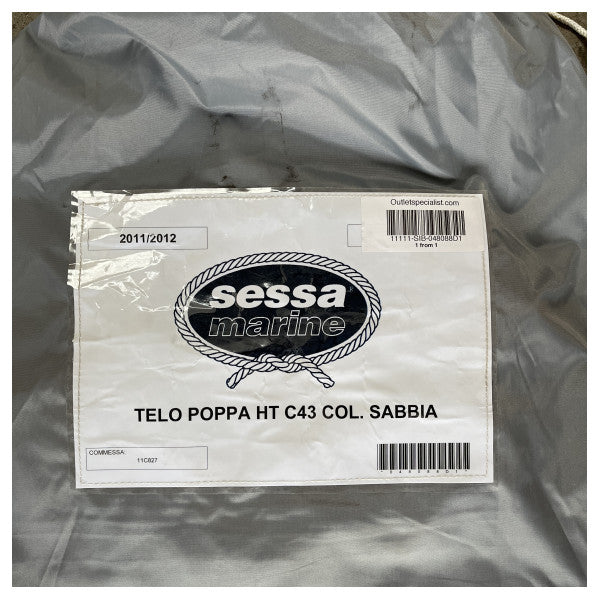 Sessa Marine HT C43 cobertura de fecho do convés de popa em lona bege com kit de instalação - 048088D1