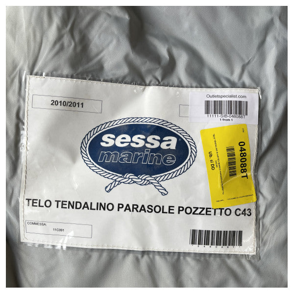 Sessa Marine C43 Sun Aft Cover - Cobertura durável e impermeável para barcos com fecho de correr, Bege