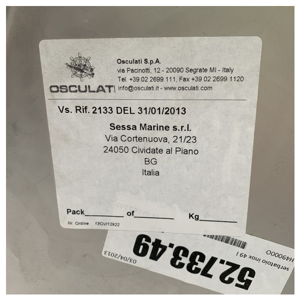 Паливний бак Osculati з нержавіючої сталі 49 л - 52.733.49