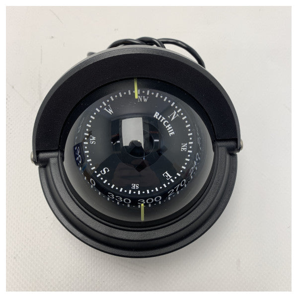 Ritchie S-87 flydende kompas sort med belysning 12/24V