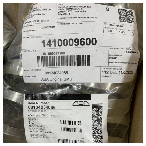 Хомут для шланга ABA з нержавіючої сталі D77-95 мм - ABA1295W5