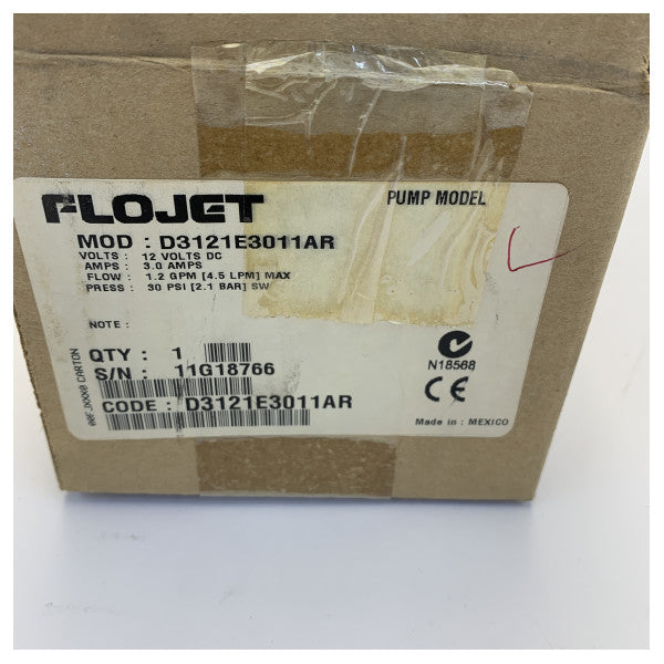 Flojet Duplex II мембранна помпа 12V 4L/мин 2.8 Bar - D3121E3011AR
