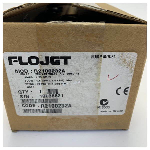 Flojet Diaphragm Liquid pump 230V 6L/min 60 PSI - R2100232A