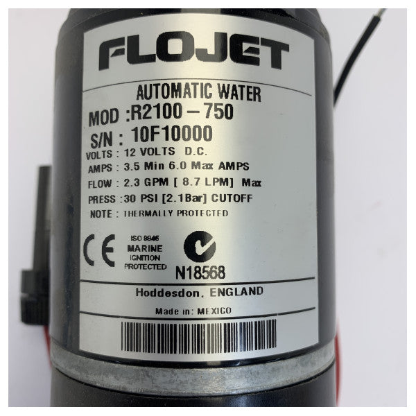 Flojet R2100750A диафрагмена помпа за прясна вода 8.7L/m 30 PSI 12V