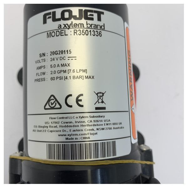 Flojet R3501336A Самозасмукваща помпа за прясна вода 24V - 7.6L/m - 60 psi
