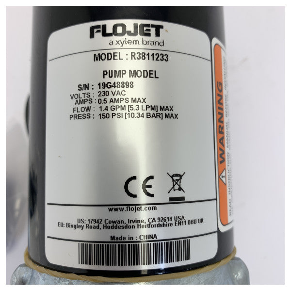 フロジェット R3811233A トリプレックス HP シリーズ デマン 液体ポンプ 230V - 5.3L/m 150 psi