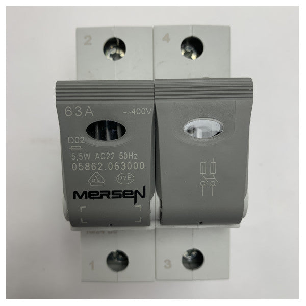 Mersen 63A 2-Pole Power Switch Disconnector Fuse para instalações eléctricas marítimas - J1012606B