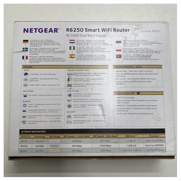 Router WiFi AC gigabit wireless Netgear R6250-100PES