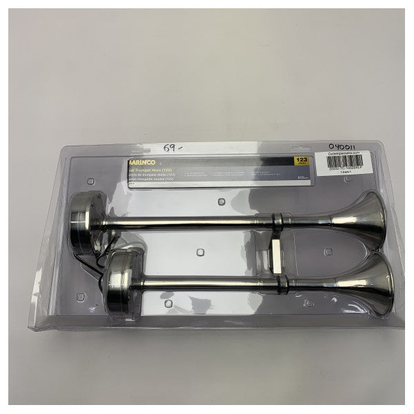 Marinco trompet elektrikli havalı korna çift 12V paslanmaz çelik - 10029XLP