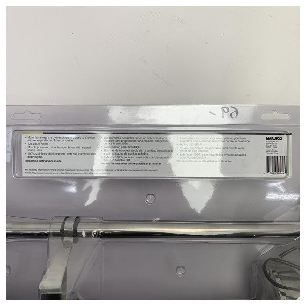 Marinco trompet elektrikli havalı korna çift 12V paslanmaz çelik - 10029XLP