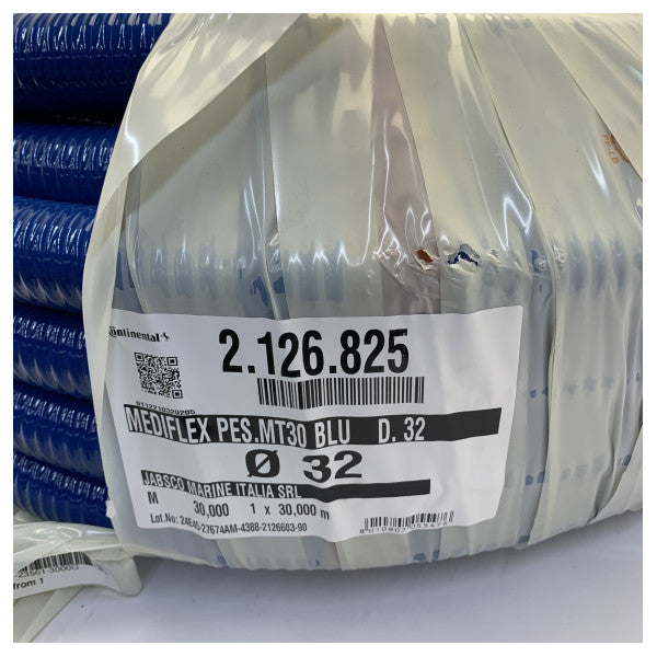 Jabsco Mediflex Pes Blu Temiz Su Hortumu - 32mm x 30m - Esnek - 23561-3000G