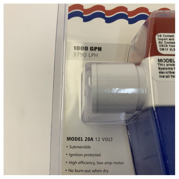 Regel 1000 GPH Tauchbilgepumpe 12V 3785L/Stunde