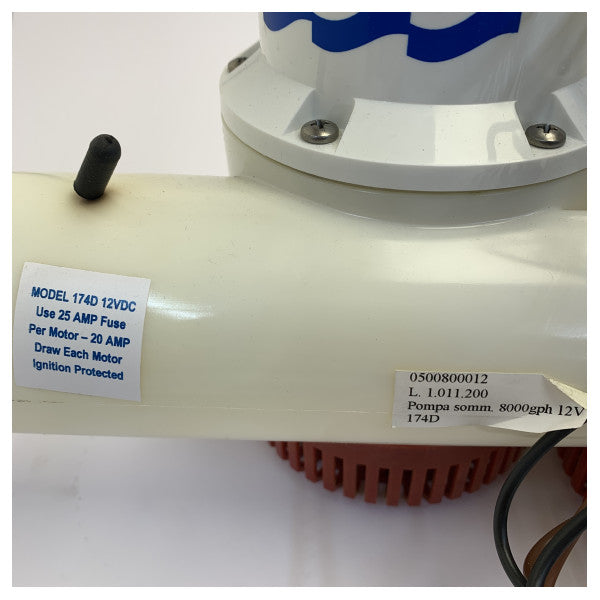 Rule 8000 GPH länspump 12V - dränkbar pump Marine 174D