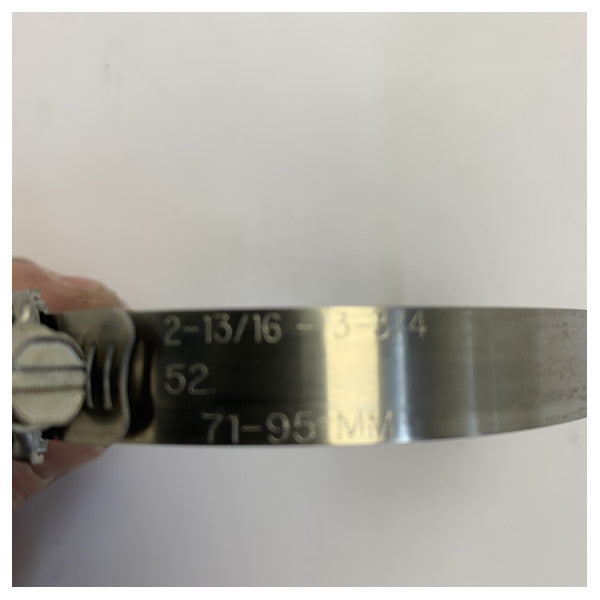 Norma W4 slangeklemme rustfrit stål 316 - 71-95 mm - Marine Quality