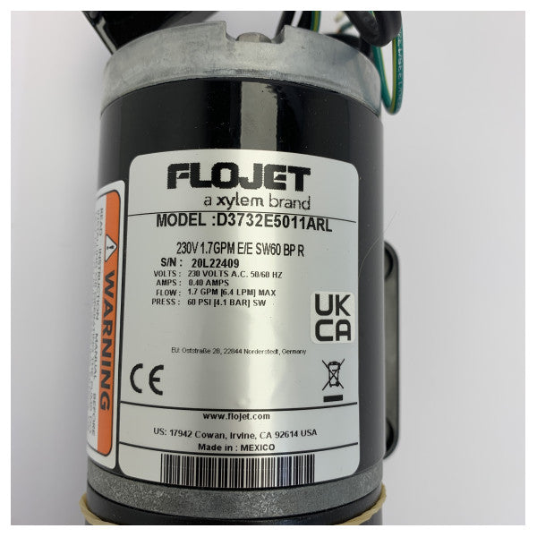 Flojet MPU 230V E/E 2C SW60 6.1LPM マリン用ウォーターポンプ - D3732E5011ARL
