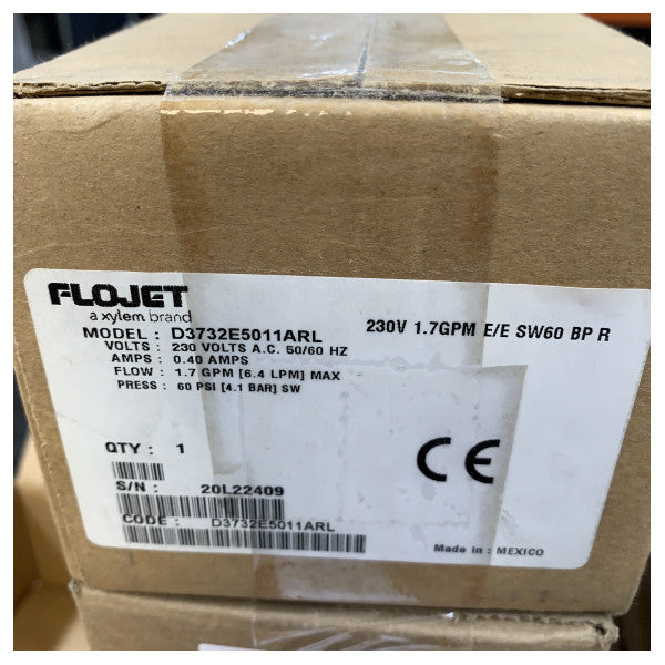 Flojet MPU 230V E/E 2C SW60 6.1LPM マリン用ウォーターポンプ - D3732E5011ARL
