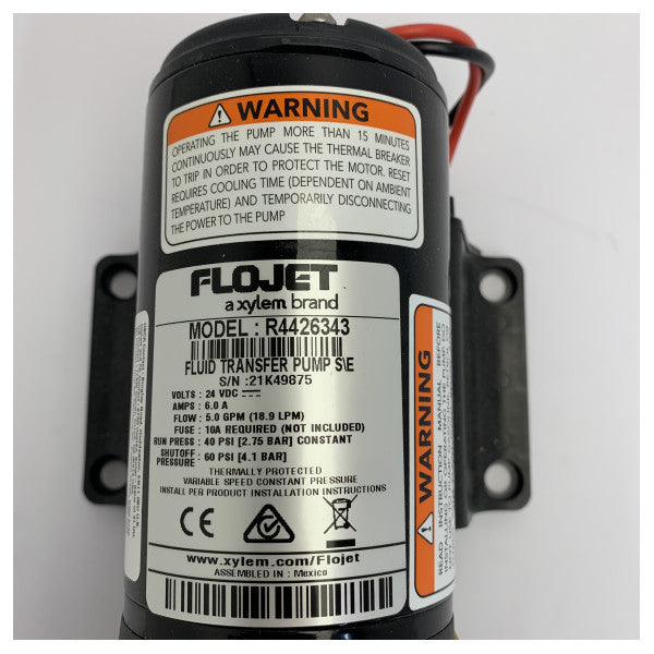 Flojet V-FLO 24V Frischwasser-Druckpumpe - 19 L/m 40PSI - R4426343A