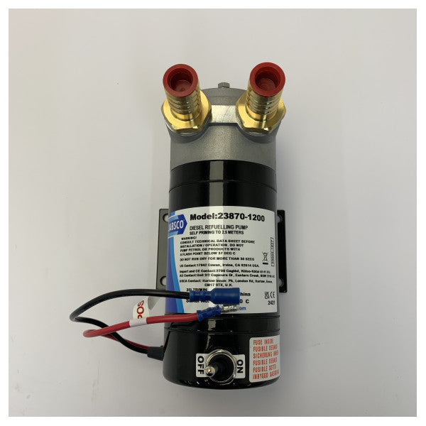 Jabsco 23870-1200 スライディングベーン式マリン燃料ポンプ - 12V Puppy - 35lpm