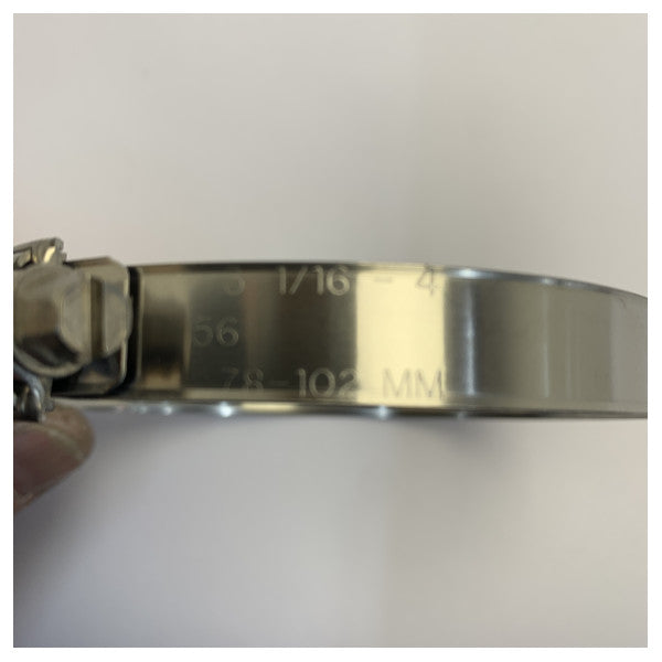 PERFECT W4 Slangeklemme Rustfritt Stål 316 - 78-102mm - Marinekvalitet