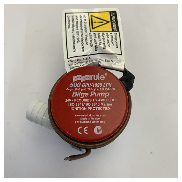 Rule 500 GPH Bilgepumpe 24V - Modell 26D - Marinebilgepumpe