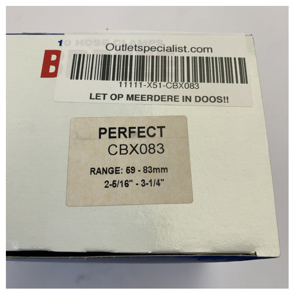 Hose clamp stainless steel W4 59-83mm - Perfect Marine Quality