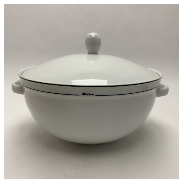 Terrina marinha de porcelana de alta qualidade Riva com tampa - Prato de servir náutico duradouro para navios e barcos