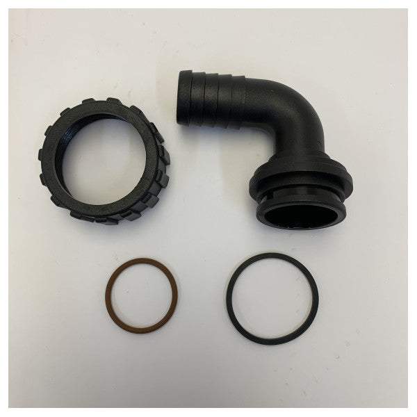 PG2163 Right Angle Hose Fitting Kit - Marine Hose Fitting with O-Rings and Nut