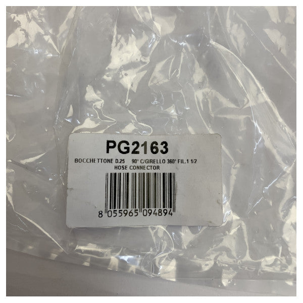 PG2163 Right Angle Hose Fitting Kit - Marine Hose Fitting with O-Rings and Nut