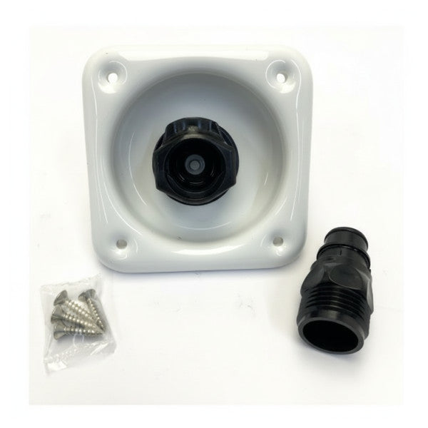 Jabsco Quick Release Deck Connector Bianco - Raccordo a innesto per tubo per yacht - 31910-1200
