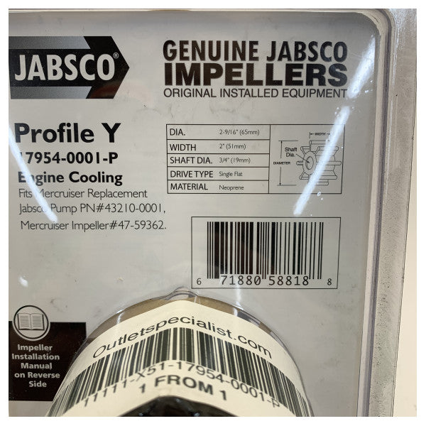 Jabsco 17954-0001-P Impeller - Swivel til marine motorer - Neopren