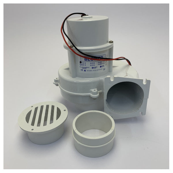 Ocean Technologies Marine Hava Aspiratörü 12V - Hortum ve Izgaralı Havalandırma Kiti