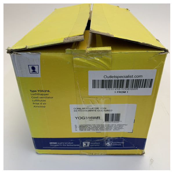 Vetus Air Vent Yogi YOG316WR - Ruostumattomasta teräksestä valmistettu tuulettimen suojus - korkeakiillotettu