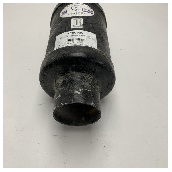 Centek marine 3.5 inčni crni GRP ispušni prigušivač - 1050350