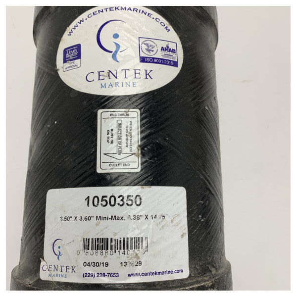 Centek marine 3.5 inčni crni GRP ispušni prigušivač - 1050350