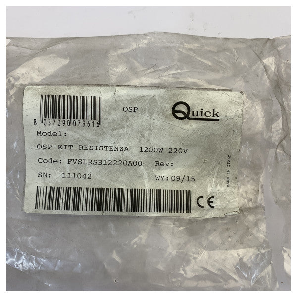 Elemento de aquecimento rápido de caldeira Incoloy 1200W 220V - FVSLRSB12220A00