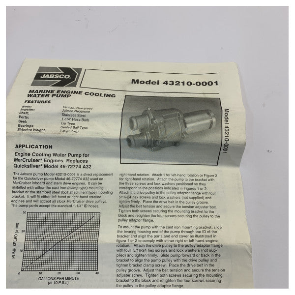 Jabsco 43210-0001 Bronze Marine Pump - Self-priming