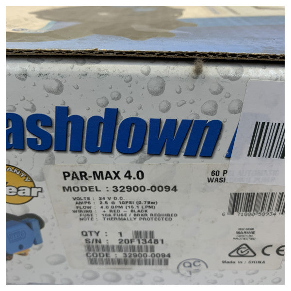 Jabsco 32900-0094 - Kit de lavado PAR-Max 4.0 24V - Juego de bomba de lavado de cubierta marina