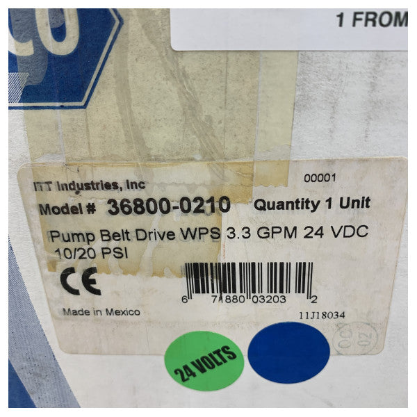 Jabsco PAR 36800-0210 Bomba de agua potable Autoclave - Bomba de agua marina de 24V