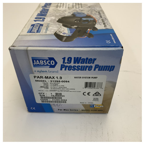 Jabsco 31295-0094 Par-Max 1.9 Drinking Water Pump 24V - 25psi