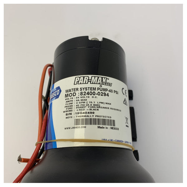 Jabsco Par-Max 4.0 PLUS Αντλία Φρέσκου Νερού 24V - 40 PSI - 15.1L/m