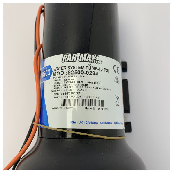 ジャブスコ パーマックス 5.0 プラス フレッシュウォーターポンプ - 24V - 40 PSI - 19 l/m - 82500-0294