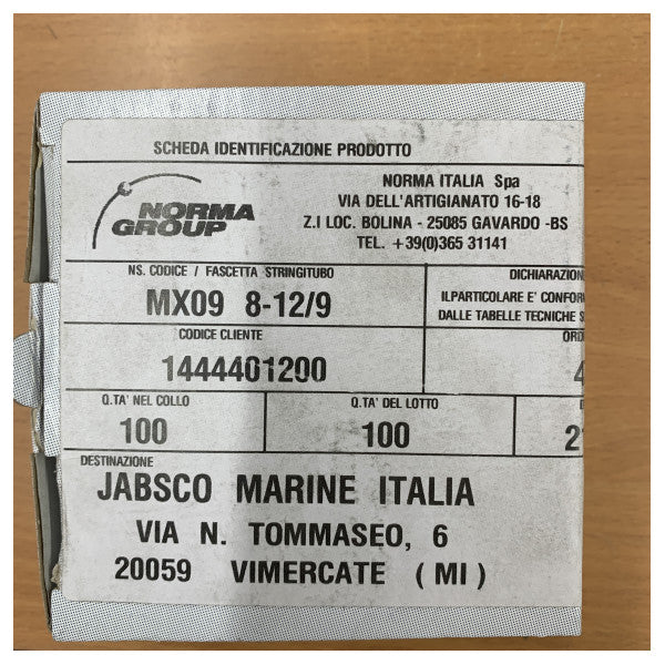 Collier de serrage pour tuyau en acier inoxydable W4 8-12 mm - 9 mm de large - résistant à la corrosion