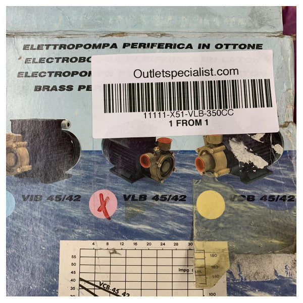 Xylem Osip VLB-350CC Ορειχάλκινη θαλάσσια αντλία νερού 35L/min - 12V