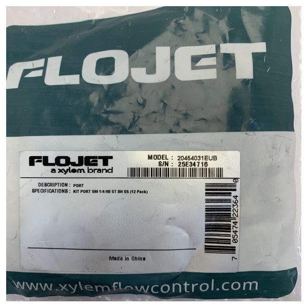 Flojet 20454031EUB G55/G58 T-parçası Bağlantı 1/4 Paslanmaz Çelik Düz - Yat Donanımı