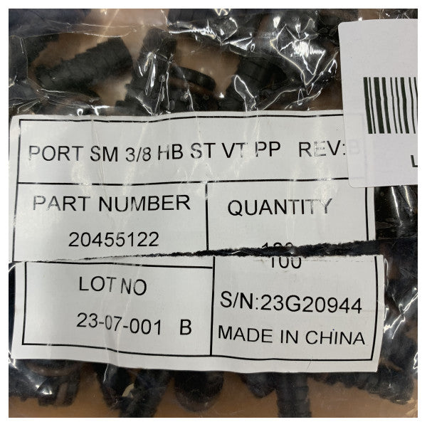 Gerader Schlauchstutzen 3/8 mit Viton-O-Ring - chemikalienbeständige Yachtbeschläge